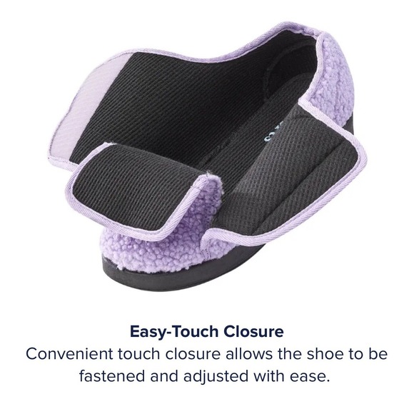 Silverts Slippers Shoes Mens 8 Womens 10 Extra Wide Easy Hook Loop SV15100 Black - Picture 6 of 16